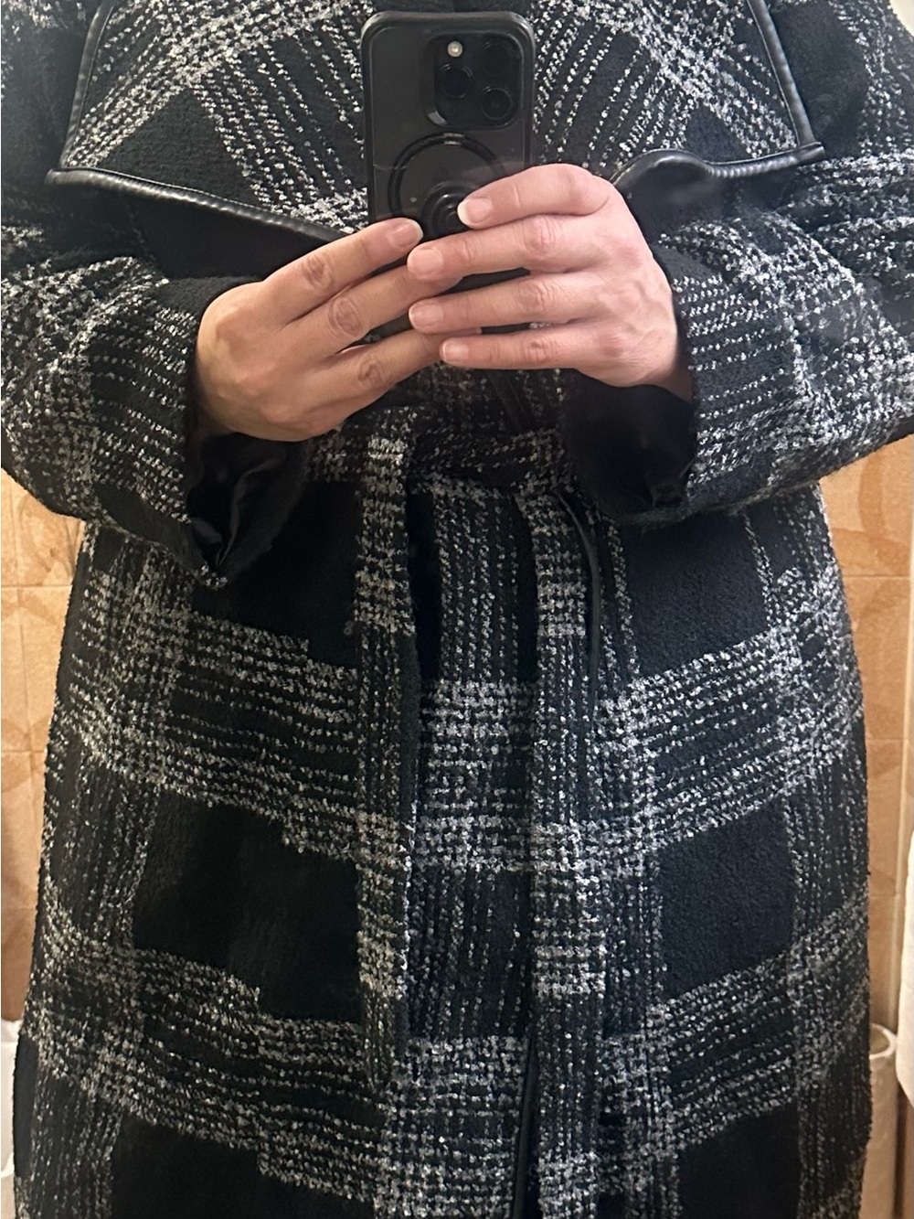 torrid Black and Gray Plaid Pea Coat